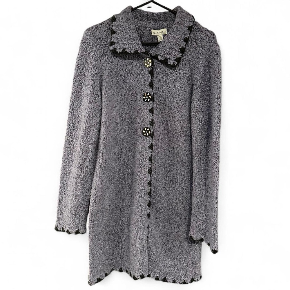 Kintamani Blue Knit Long Cardigan - Large